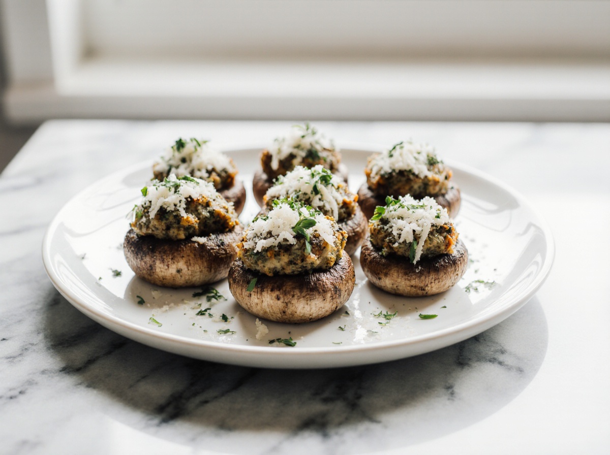 Champignons farcis au airfryer - liste des ingrédients