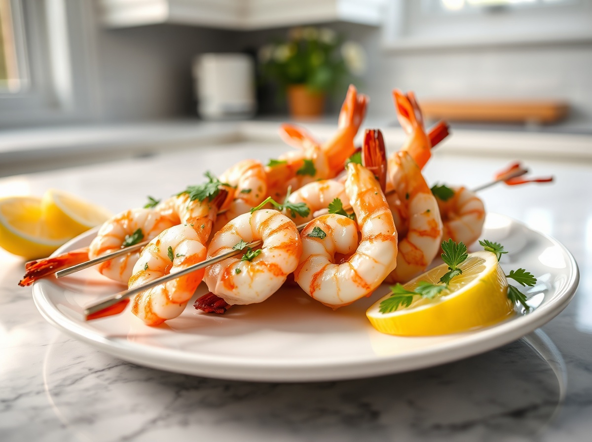 Brochettes de crevettes au airfryer - liste des ingrédients