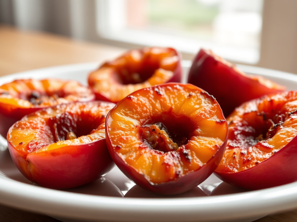 Pêches rôties au airfryer - liste des ingrédients