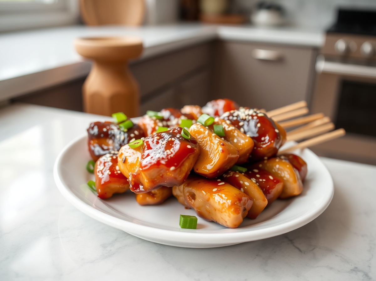 Brochettes de poulet teriyaki au airfryer - liste des ingrédients