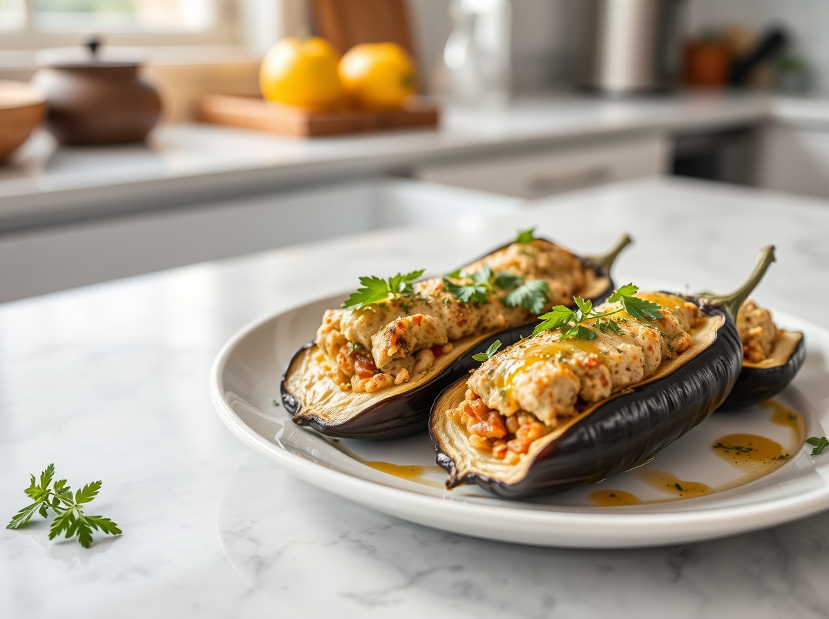 Aubergines farcies airfryer - liste des ingrédients