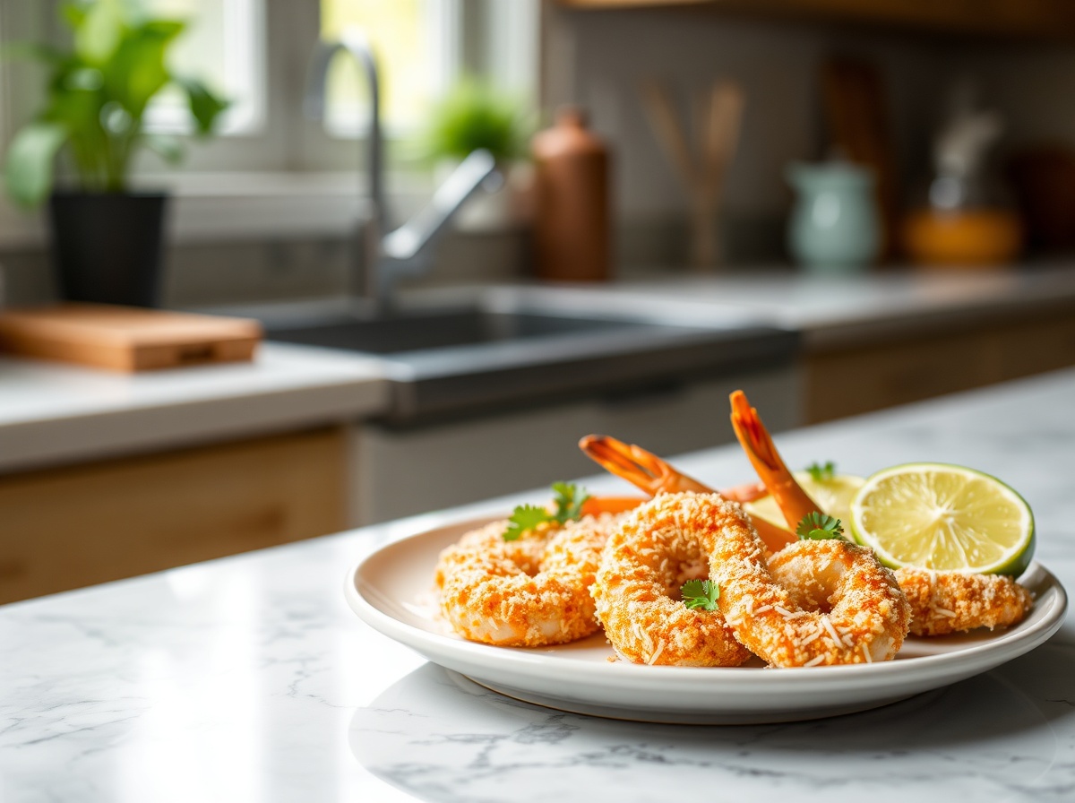 Crevettes en robe de coco au airfryer - liste des ingrédients
