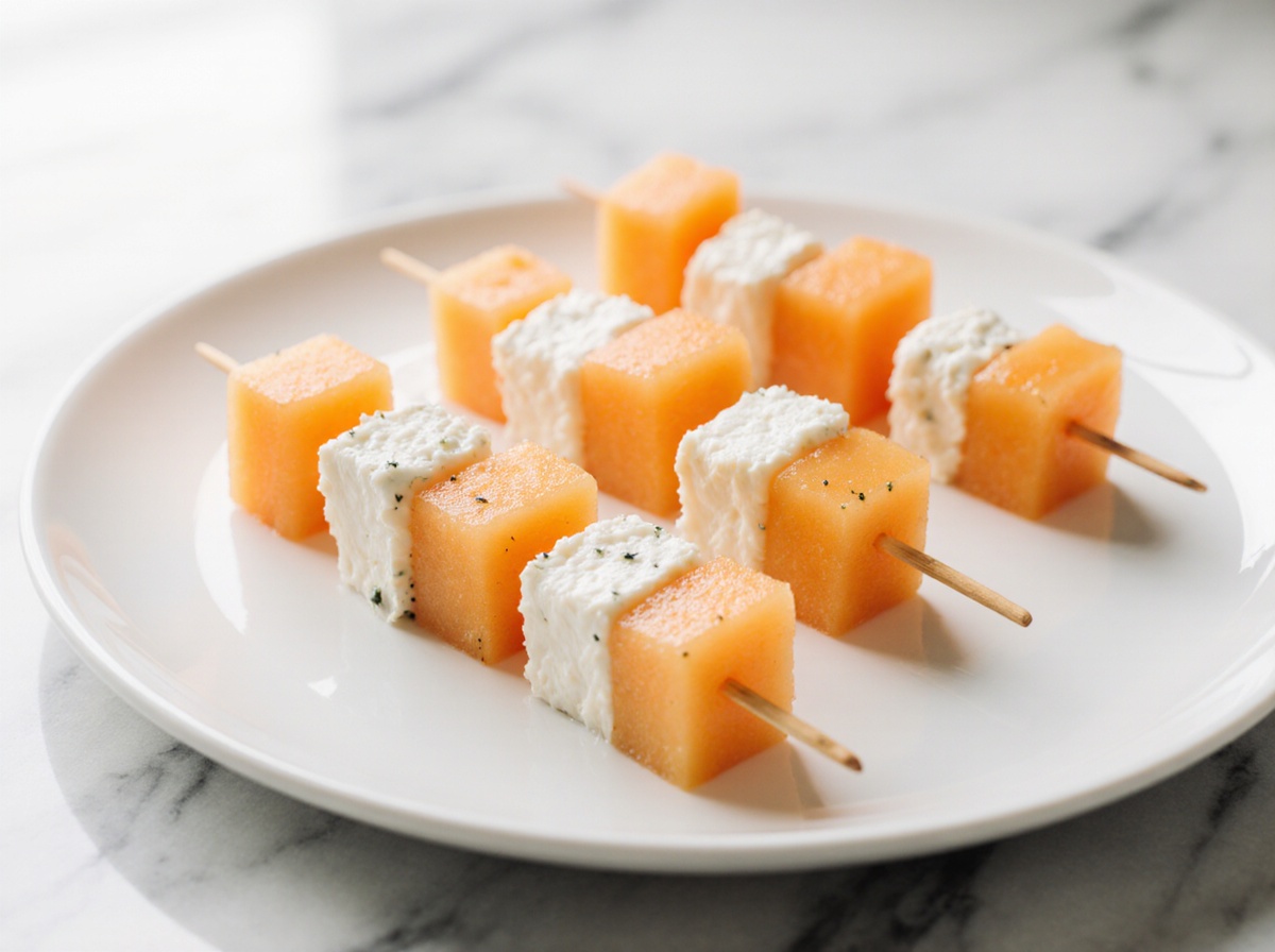 Brochettes melon feta airfryer - liste des ingrédients