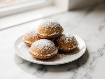 Beignets au airfryer bien gonflés et dorés sans huile, alignés sur une grille