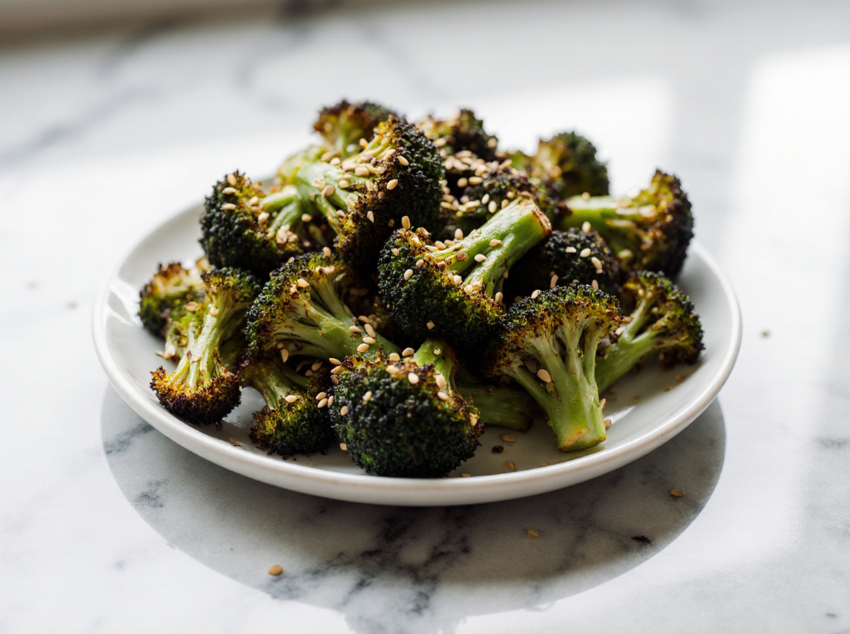 Brocolis rôtis au Airfryer, croustillants et parfumés