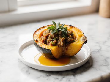 Butternut farcie au Airfryer, peau dorée et cœur crémeux