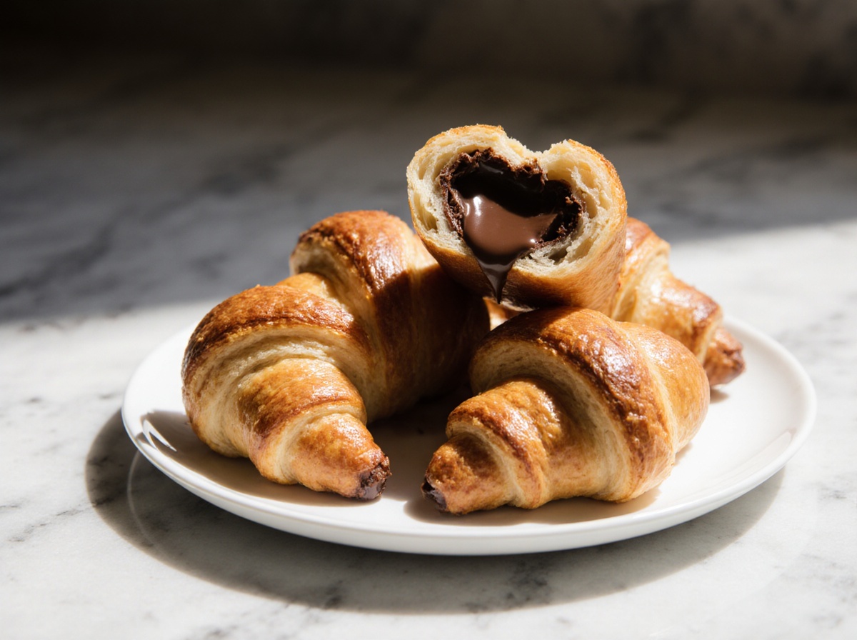 Croissants fourrés au chocolat au Airfryer, dorés à point et ultra gourmands