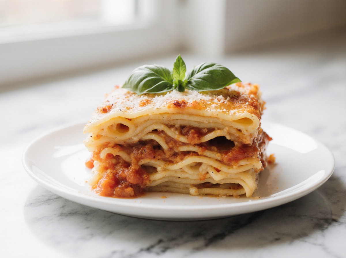 Lasagnes légères au airfryer, gratinées, riches en légumes et pauvres en calories