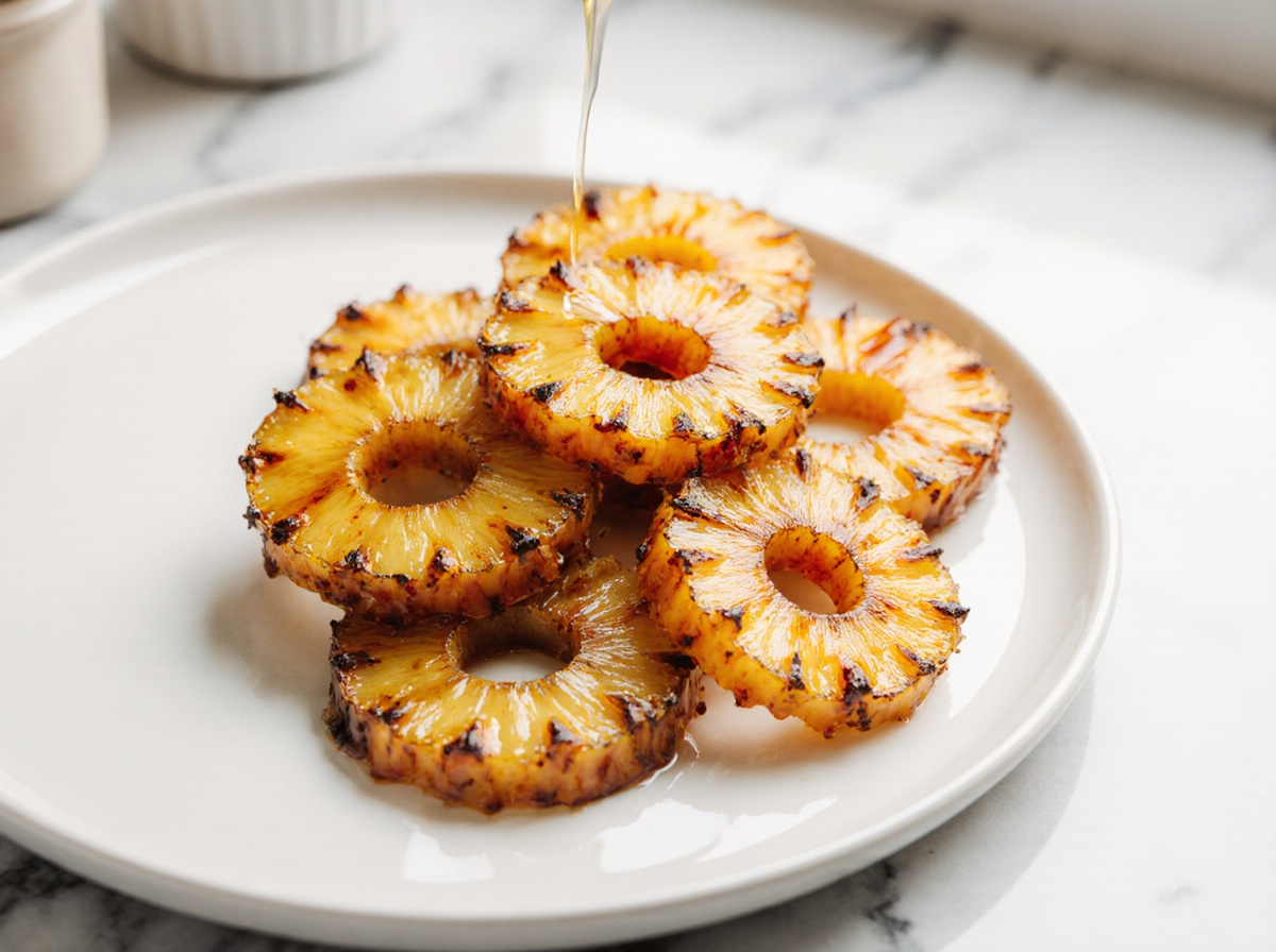 Ananas rôti au Airfryer, sucré et caramélisé