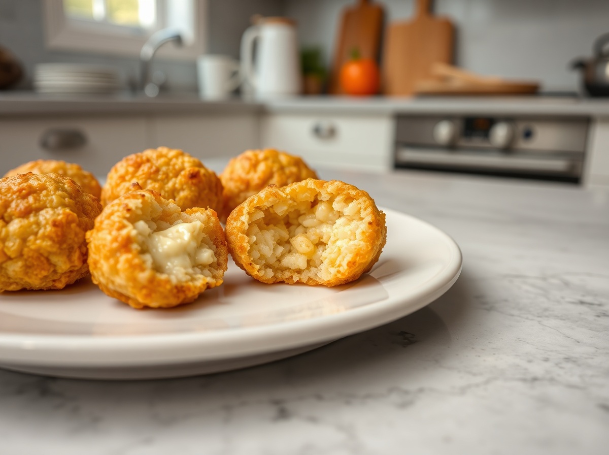 Savoureux arancini siciliens cuisinés à l’Airfryer, croustillants et dorés.