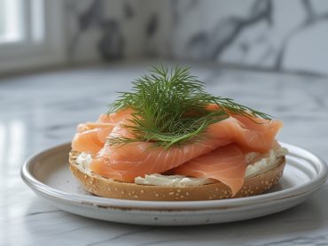 Bagels au saumon préparés en Airfryer, savoureux et croustillants