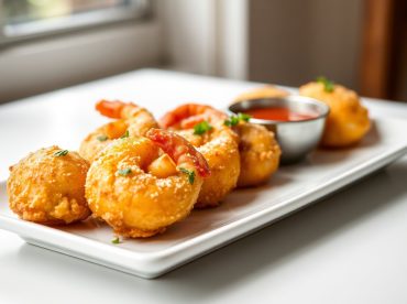 Beignets de crevettes croustillants préparés en Airfryer, savoureux et légers.