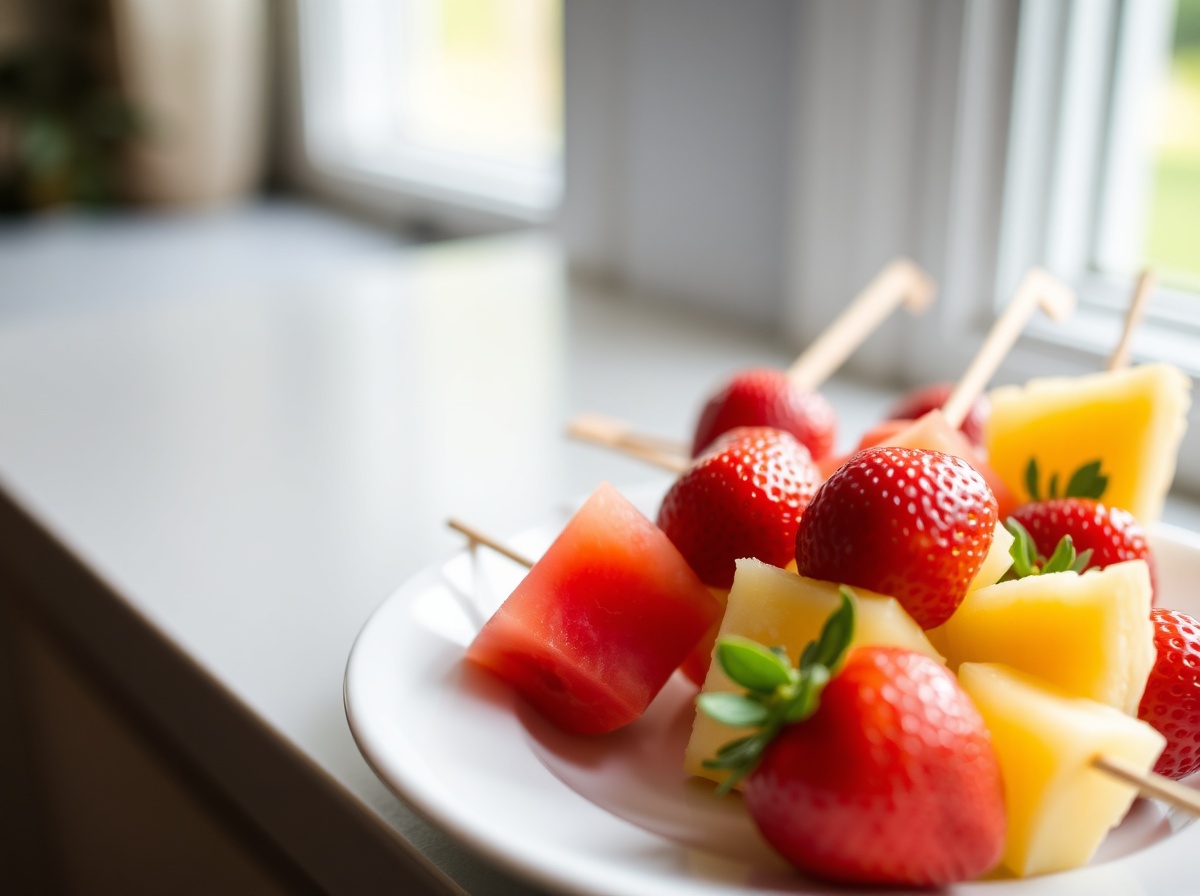 Brochettes de fruits au Airfryer, colorées et savoureuses