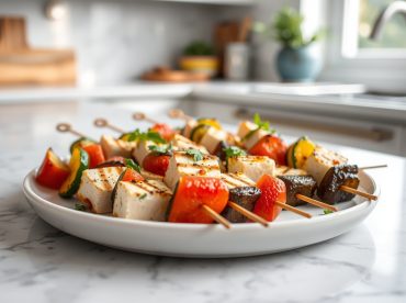 Brochettes de halloumi au Airfryer, grillées à la perfection
