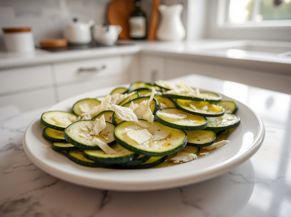 Carpaccio de courgettes en Airfryer, frais et savoureux