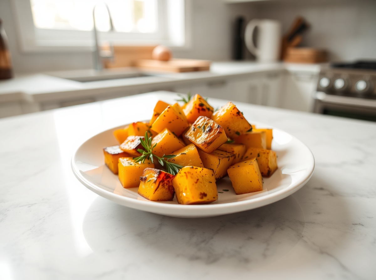 Courge butternut rôtie en Airfryer, savoureuse et colorée