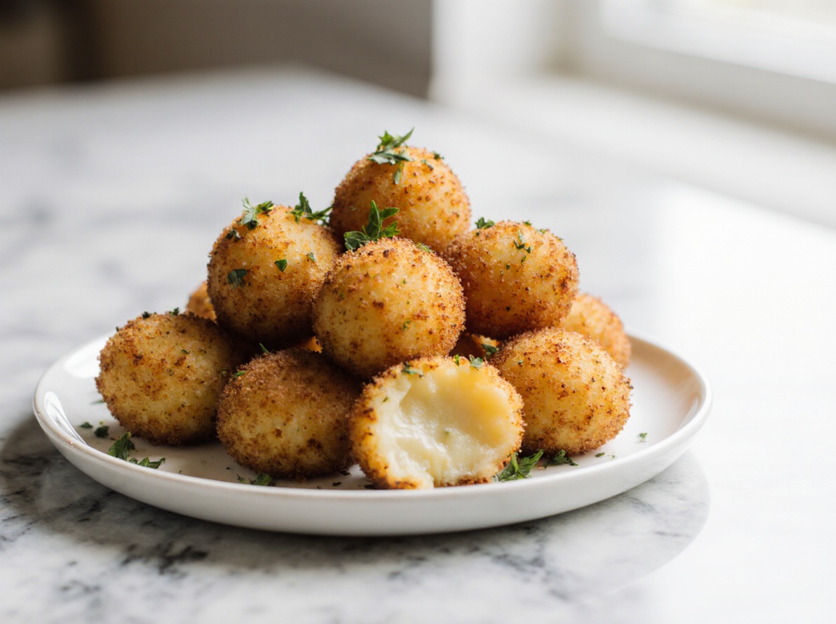 Croquettes de pommes de terre au fromage en Airfryer, croustillantes et savoureuses