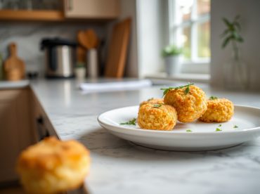Délicieuses croquettes de riz cuites en Airfryer, croustillantes à l'extérieur.