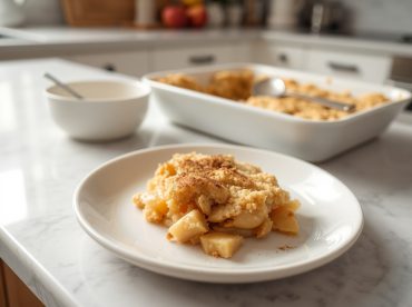 Crumble aux pommes préparé en Airfryer, délicieux et croustillant
