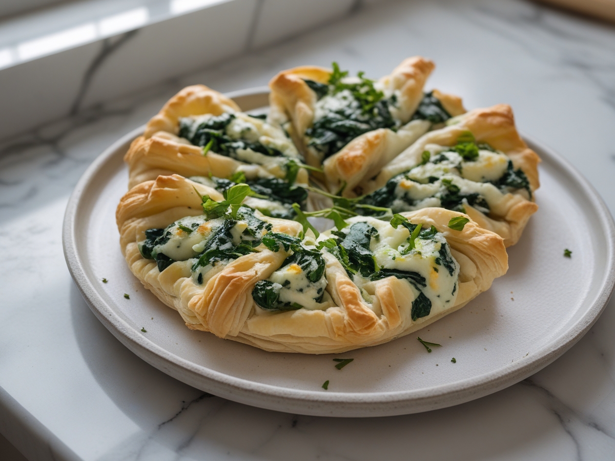 Feuilletés au fromage et épinards au Airfryer, croustillants et dorés