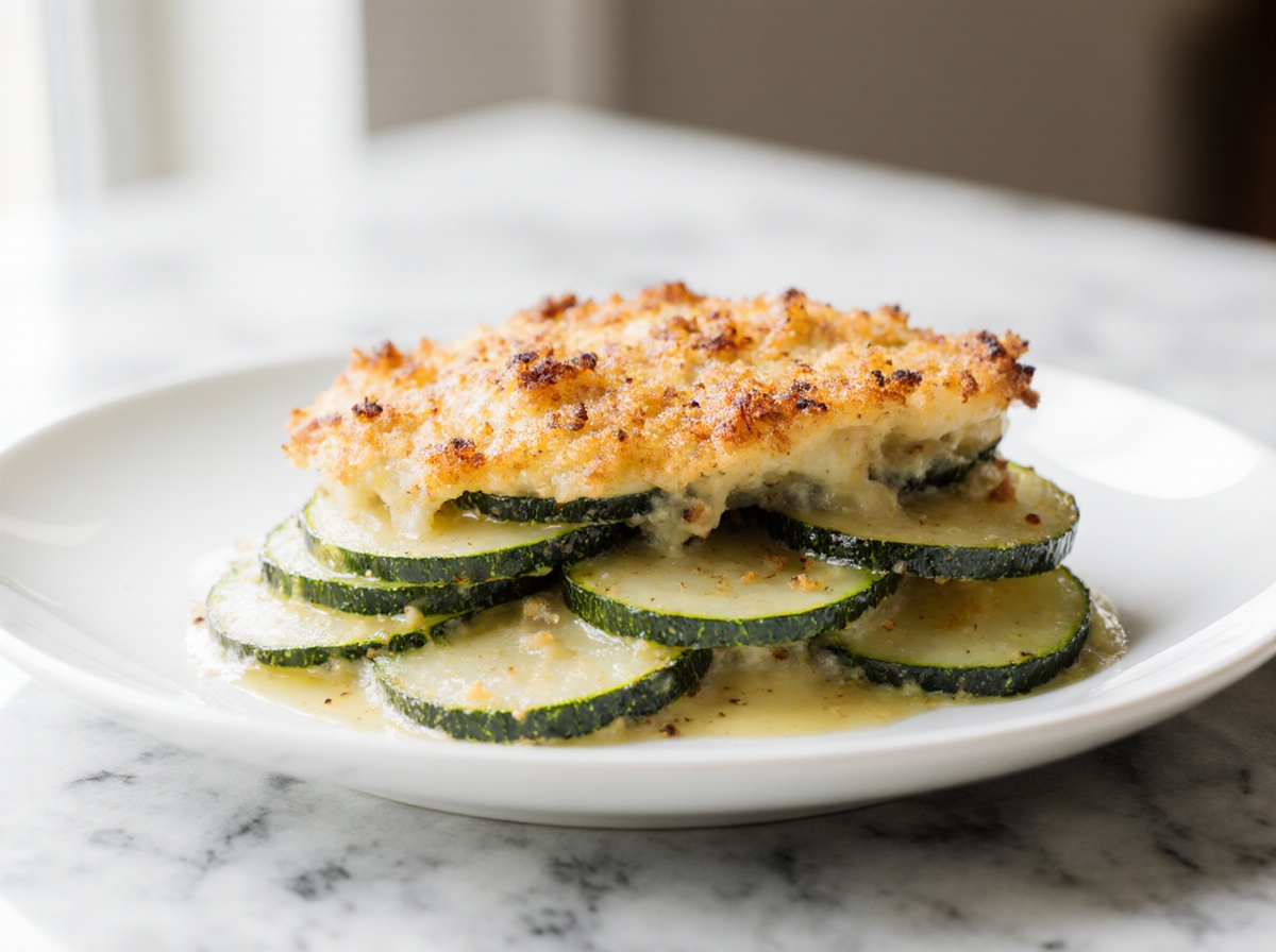 Gratin courgette pomme de terre au Airfryer, gratiné à souhait et léger comme tout