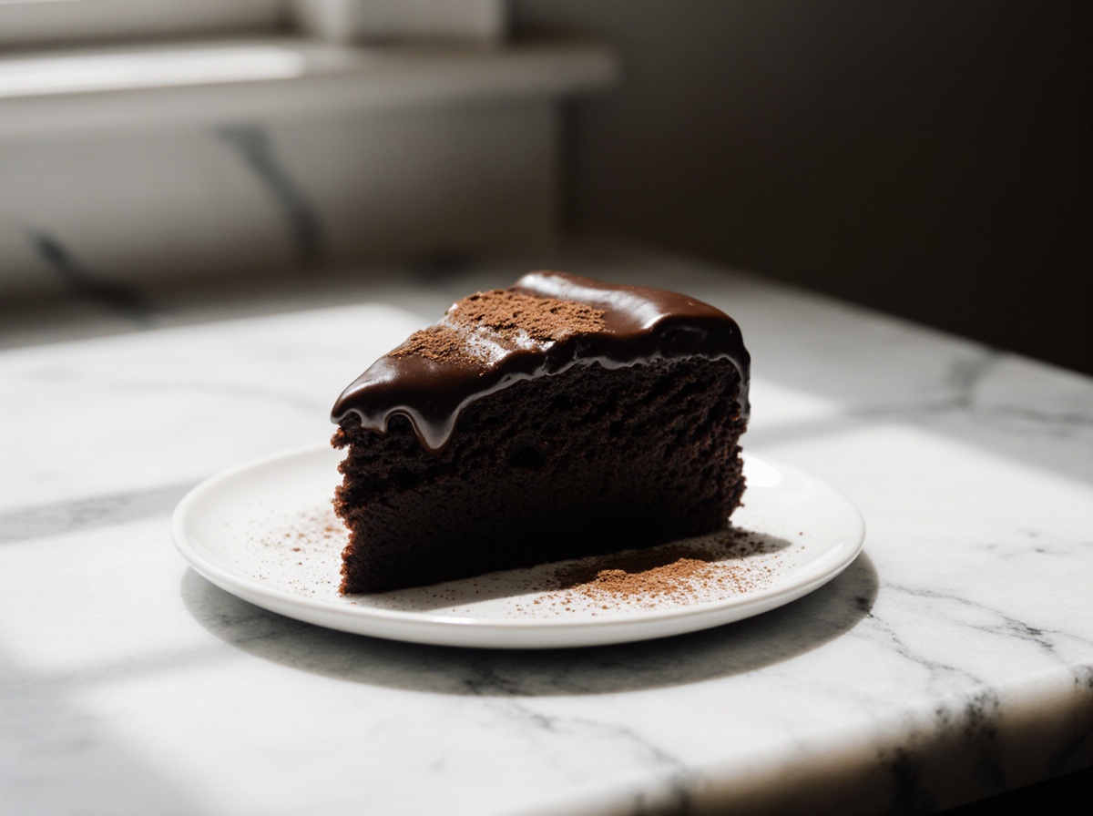 Gâteau au chocolat moelleux préparé en Airfryer avec une texture parfaite.