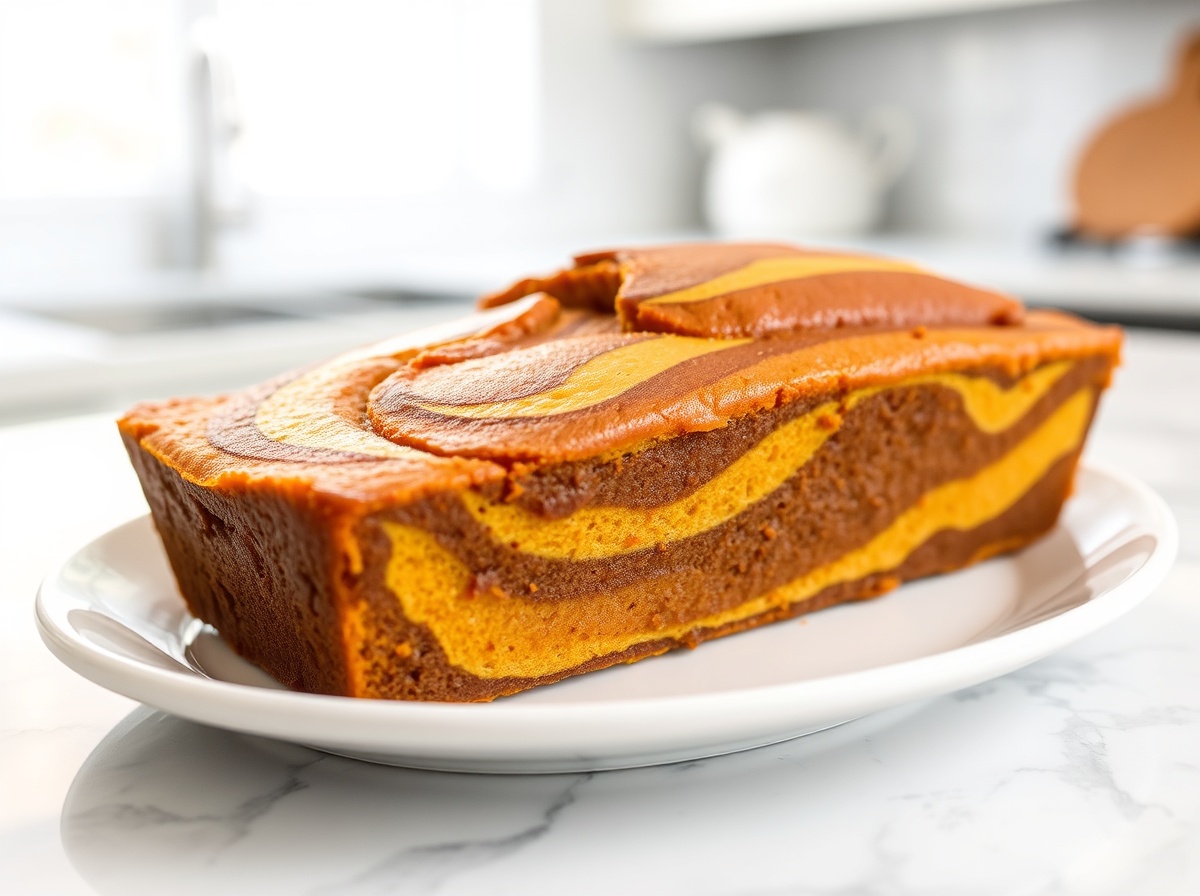 Pain marbré à la citrouille préparé en Airfryer, moelleux et savoureux