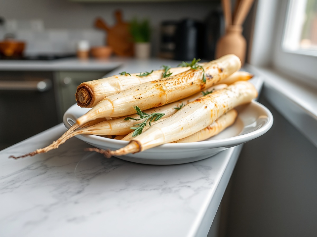 Délicieux panais rôtis en Airfryer, dorés à la perfection.