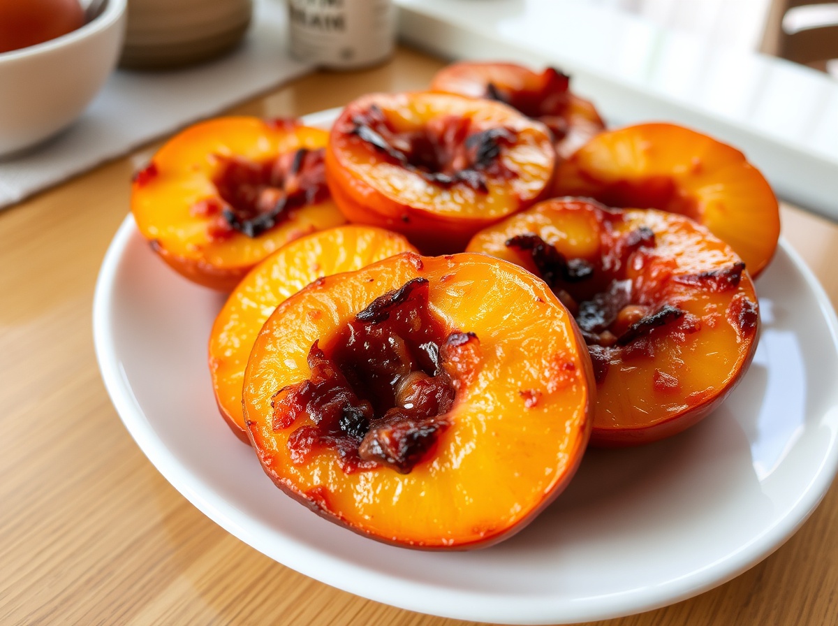 Pêches rôties au Airfryer, sucrées et juteuses