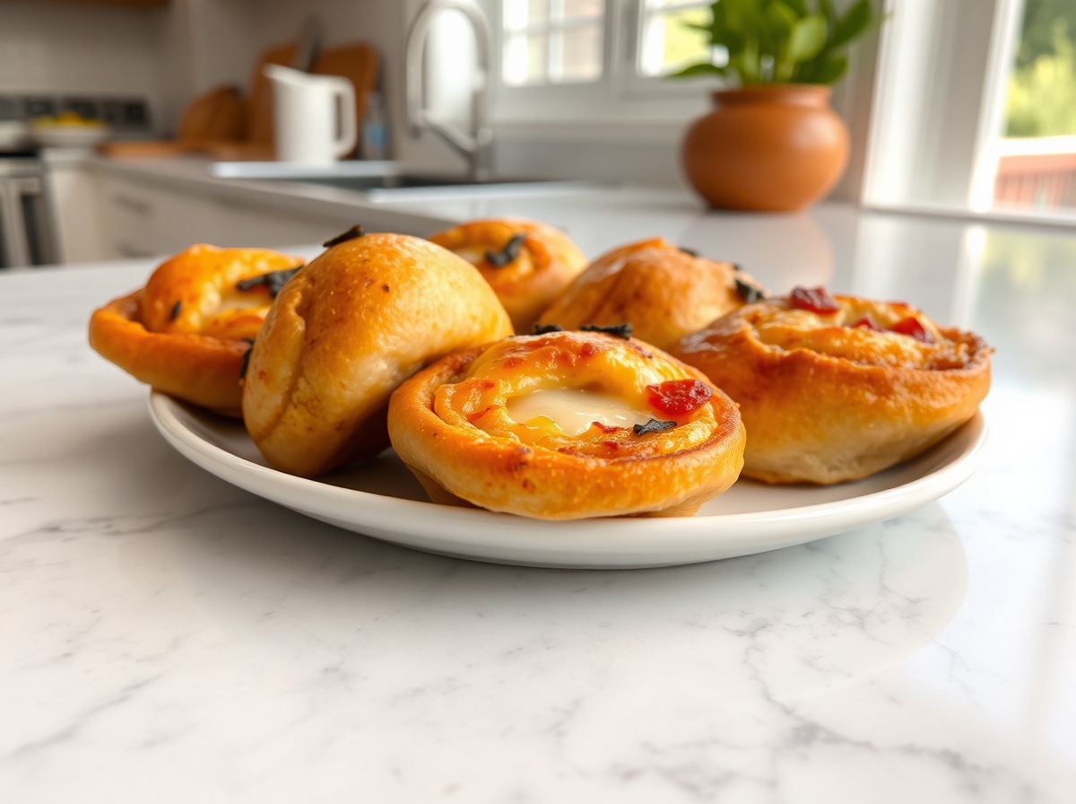 Savoureux pizza rolls au Airfryer, croustillants et garnis