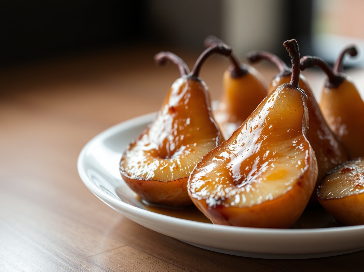 Poires rôties au miel au Airfryer, délicieusement caramélisées