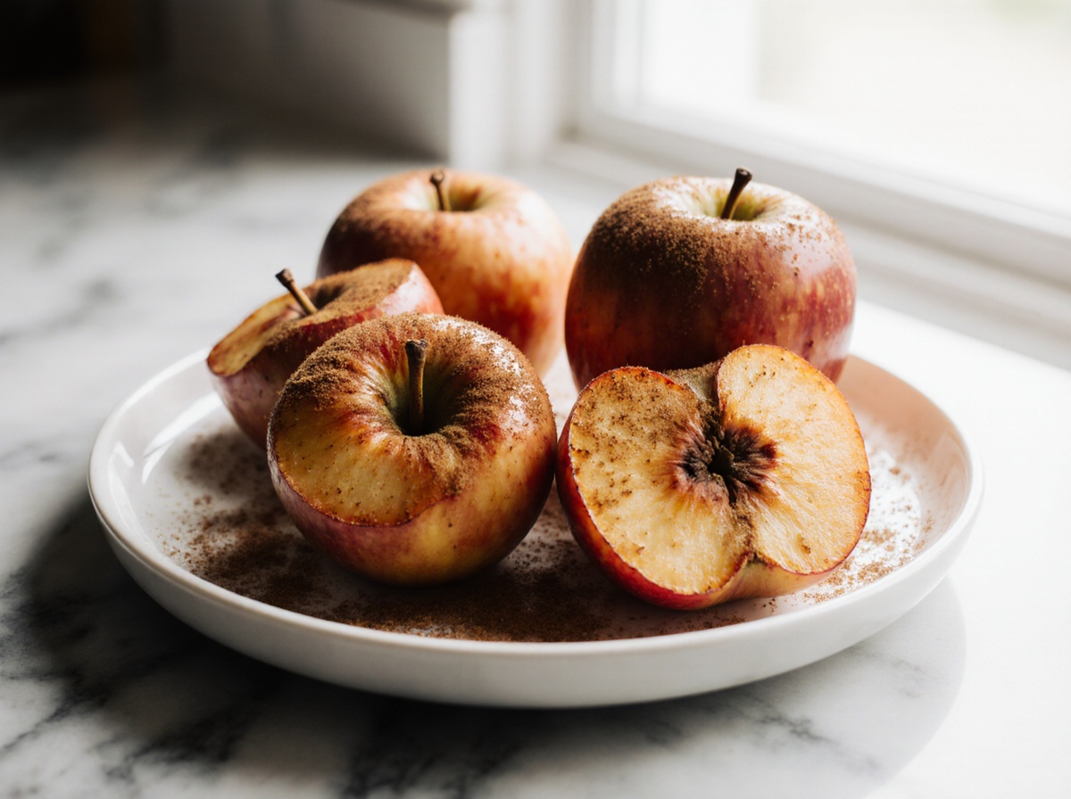 Pommes rôties à la cannelle au Airfryer, dorées et fondantes, prêtes à être croquées