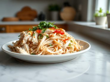 Poulet effiloché cuit à l'Airfryer, savoureux et moelleux