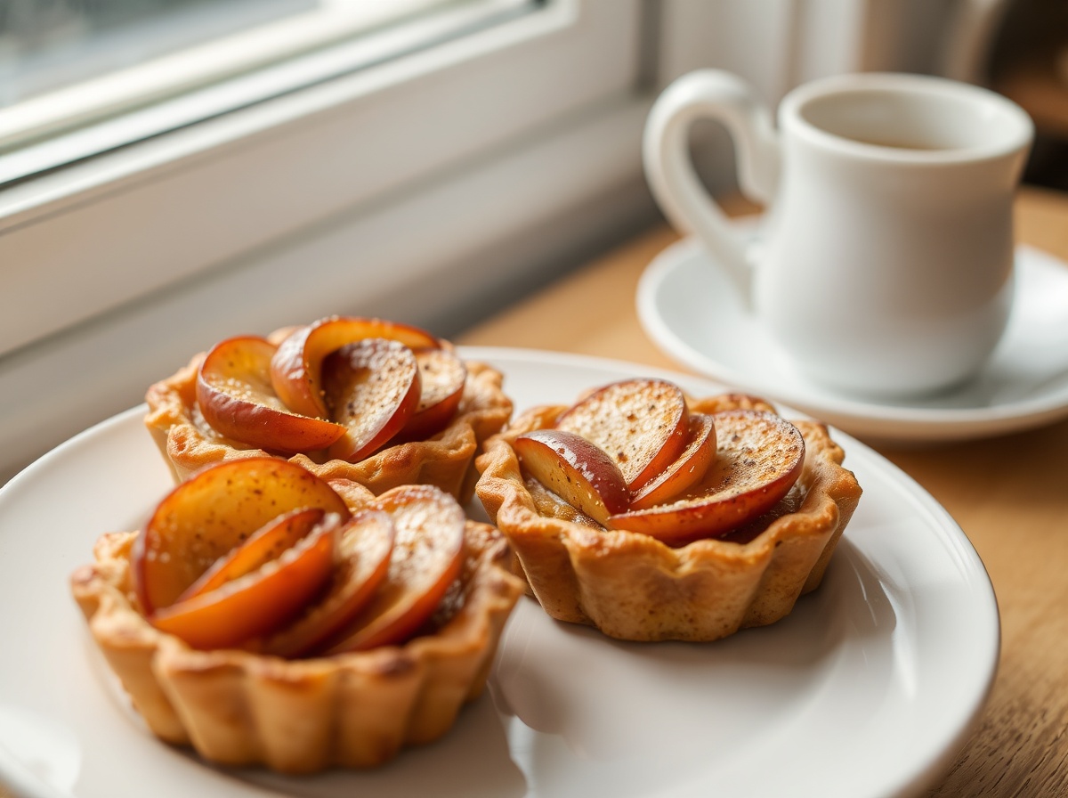 Tartelettes pommes cannelle au Airfryer, délicieusement croustillantes.
