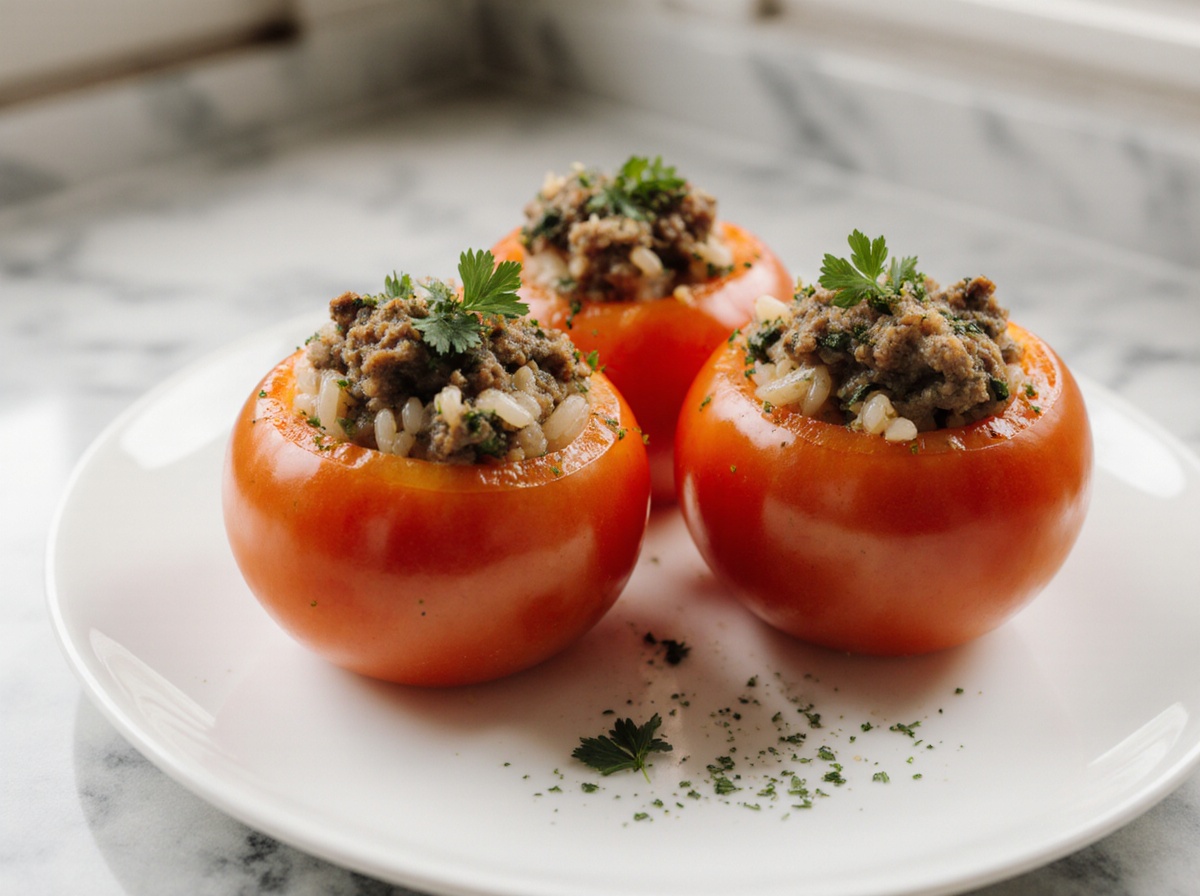 Tomates farcies au airfryer, gratinées et fondantes