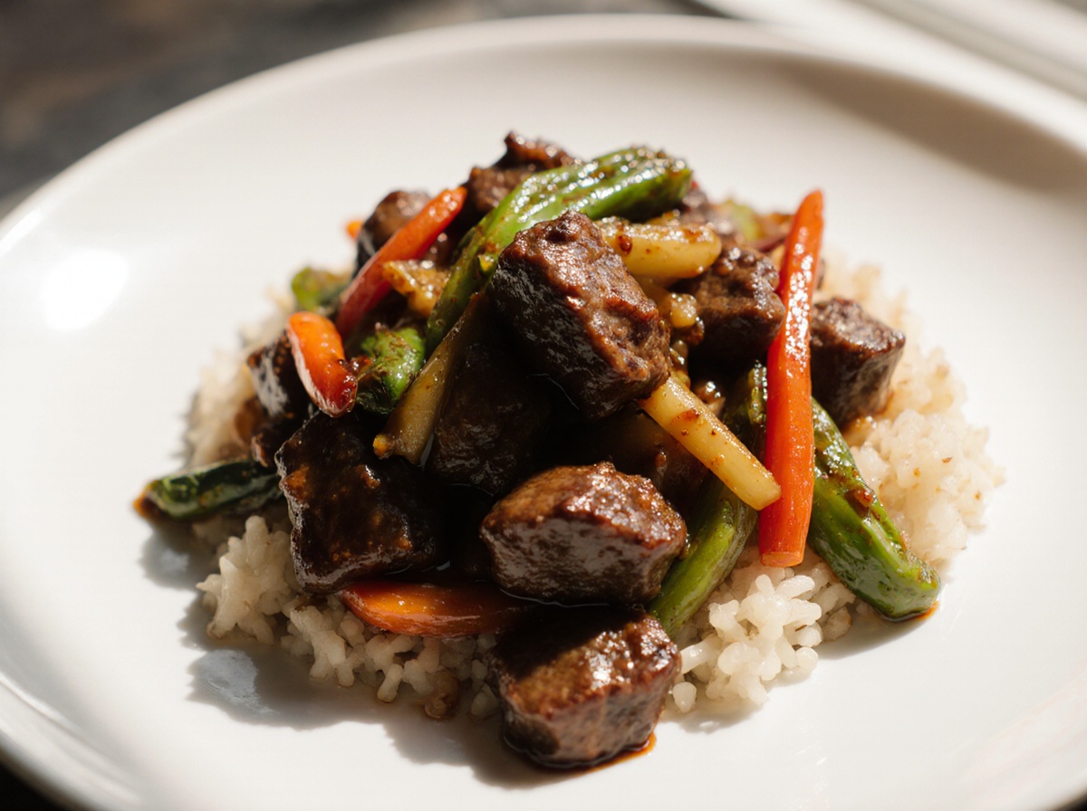 Bœuf à la sauce teriyaki préparé en Airfryer, savoureux et tendre