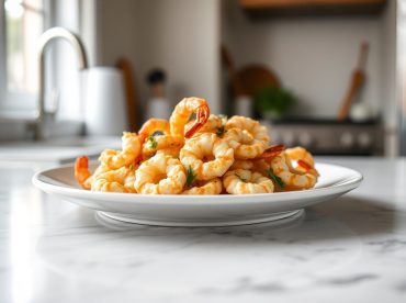 Savoureuses chips de crevettes préparées en Airfryer, croustillantes et légères.