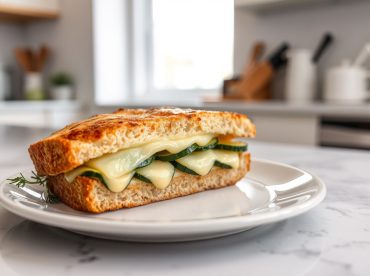 Délicieux croque courgette préparé en Airfryer, croustillant à chaque bouchée.
