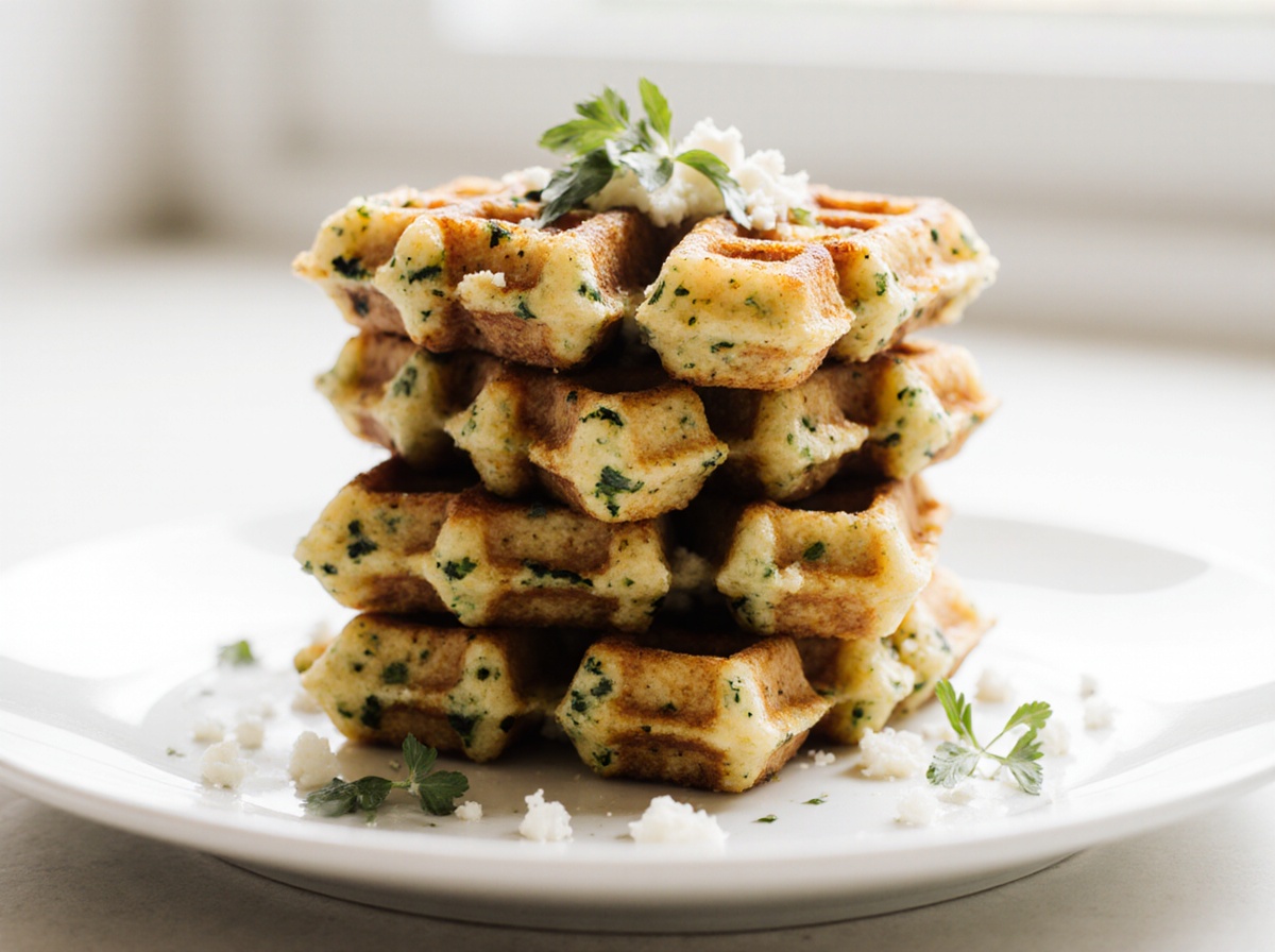 Gaufres courgette-feta au Airfryer, croustillantes et savoureuses
