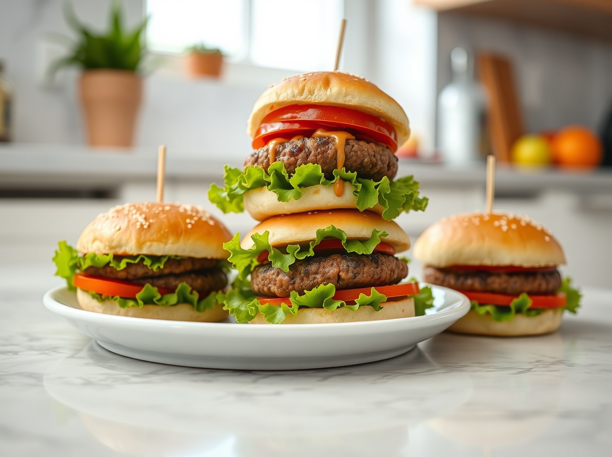 Mini burgers apéritifs au Airfryer, savoureux et croustillants