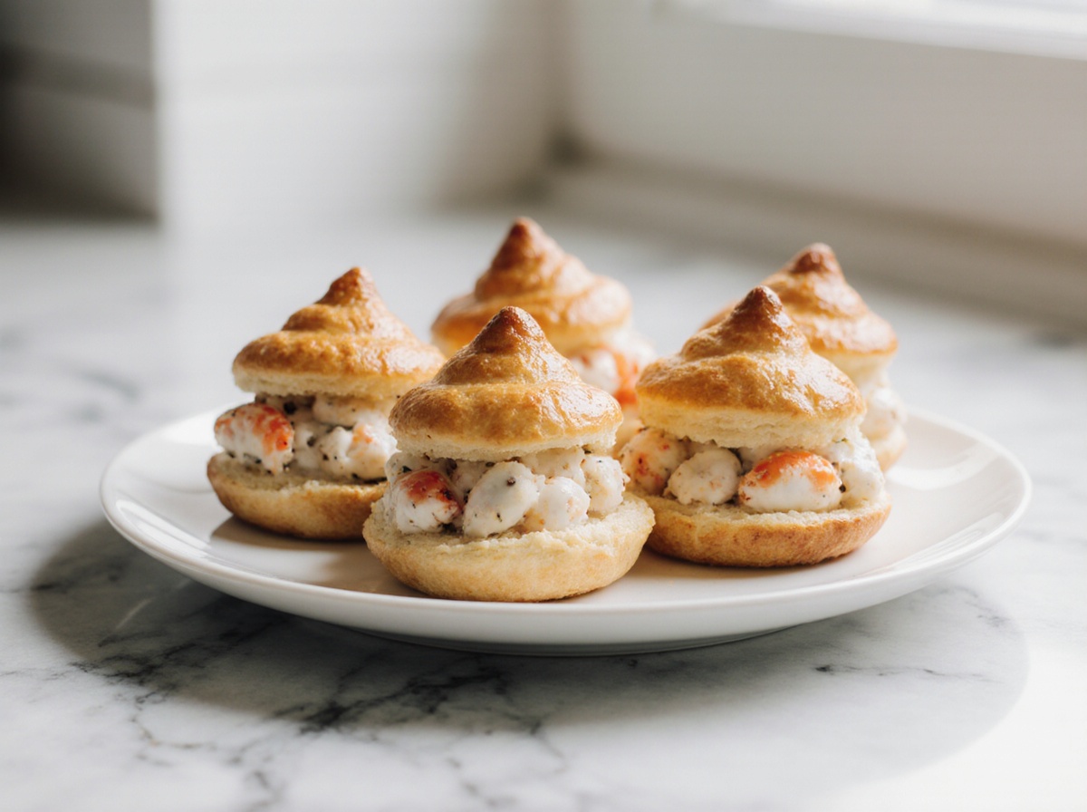 Petits choux au crabe cuits en Airfryer, légers et savoureux