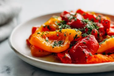 Poivrons colorés et savoureux cuits à l’Airfryer.