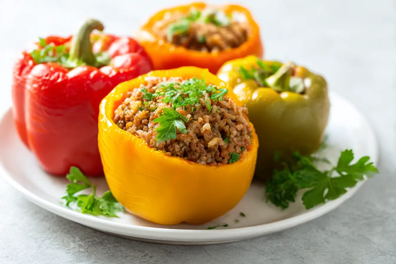 Poivrons farcis au Airfryer, juteux et savoureux