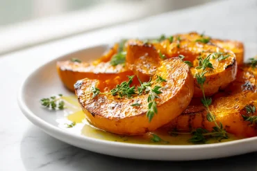 Potimarron cuit à la perfection en Airfryer, prêt à être dégusté.