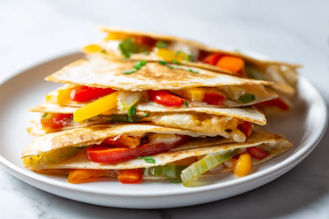 Délicieuses quesadillas aux légumes préparées en Airfryer, croustillantes à souhait.