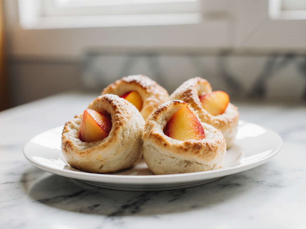 Roulés feuilletés pêche en Airfryer, croustillants et fruités