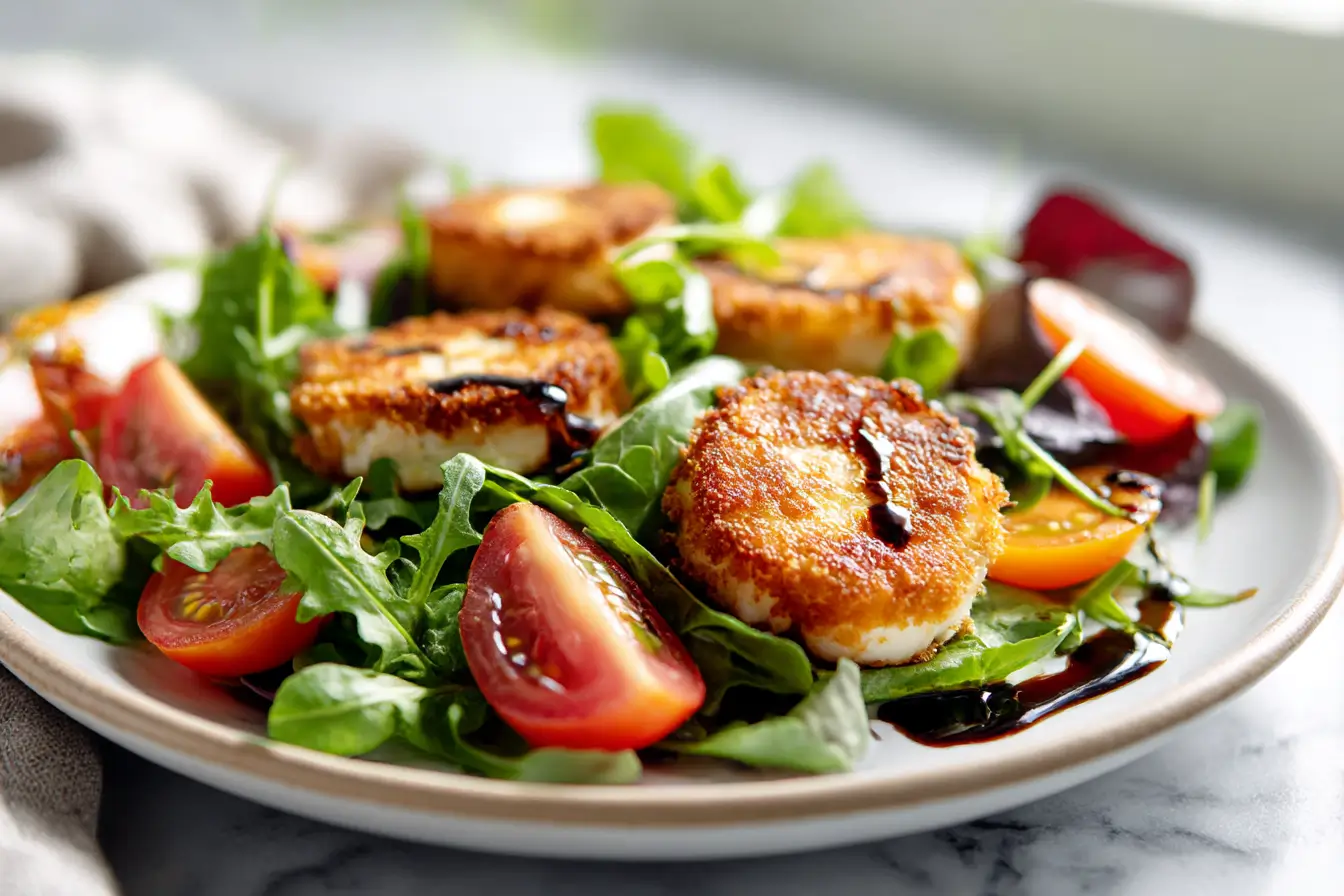 Salade de chèvre croustillant au Airfryer, délicieusement dorée