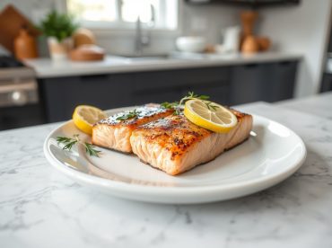 Steaks de saumon cuits en Airfryer, savoureux et dorés