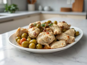 Tajine de poulet aux olives cuit dans l'Airfryer, savoureux et juteux