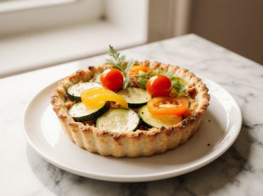 Tarte fine aux légumes en Airfryer, croustillante et colorée